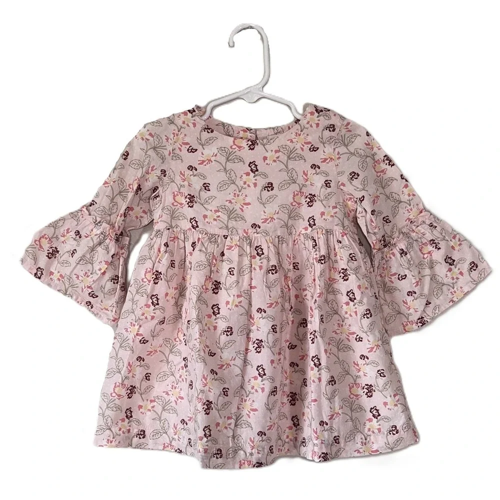 Baby Gap Girls First Bell Sleeve Dress Pink Print Size 4T